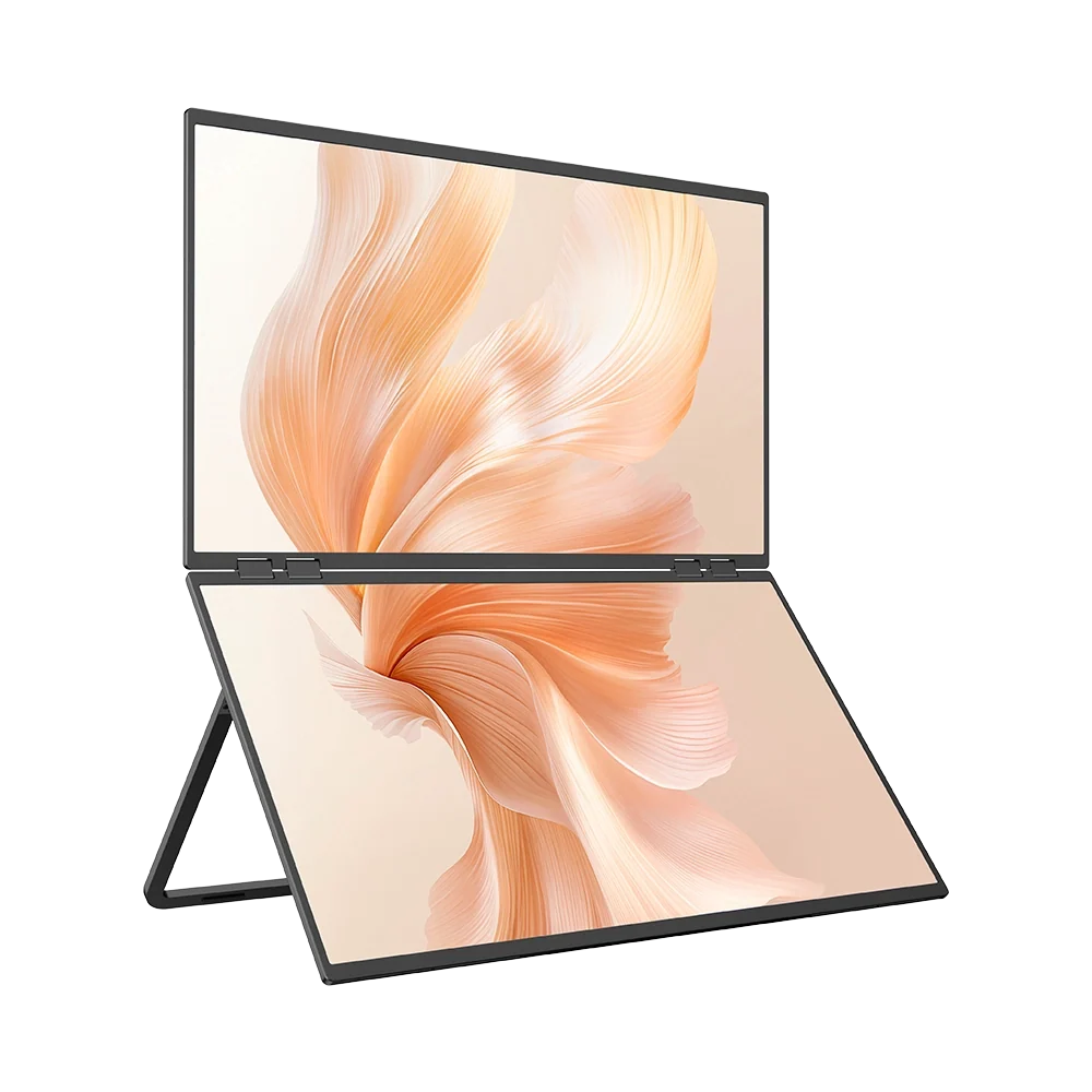 Delta Mega - 23.8 Inch 100Hz Dual Screen Stacked Computer Monitor with Speakers